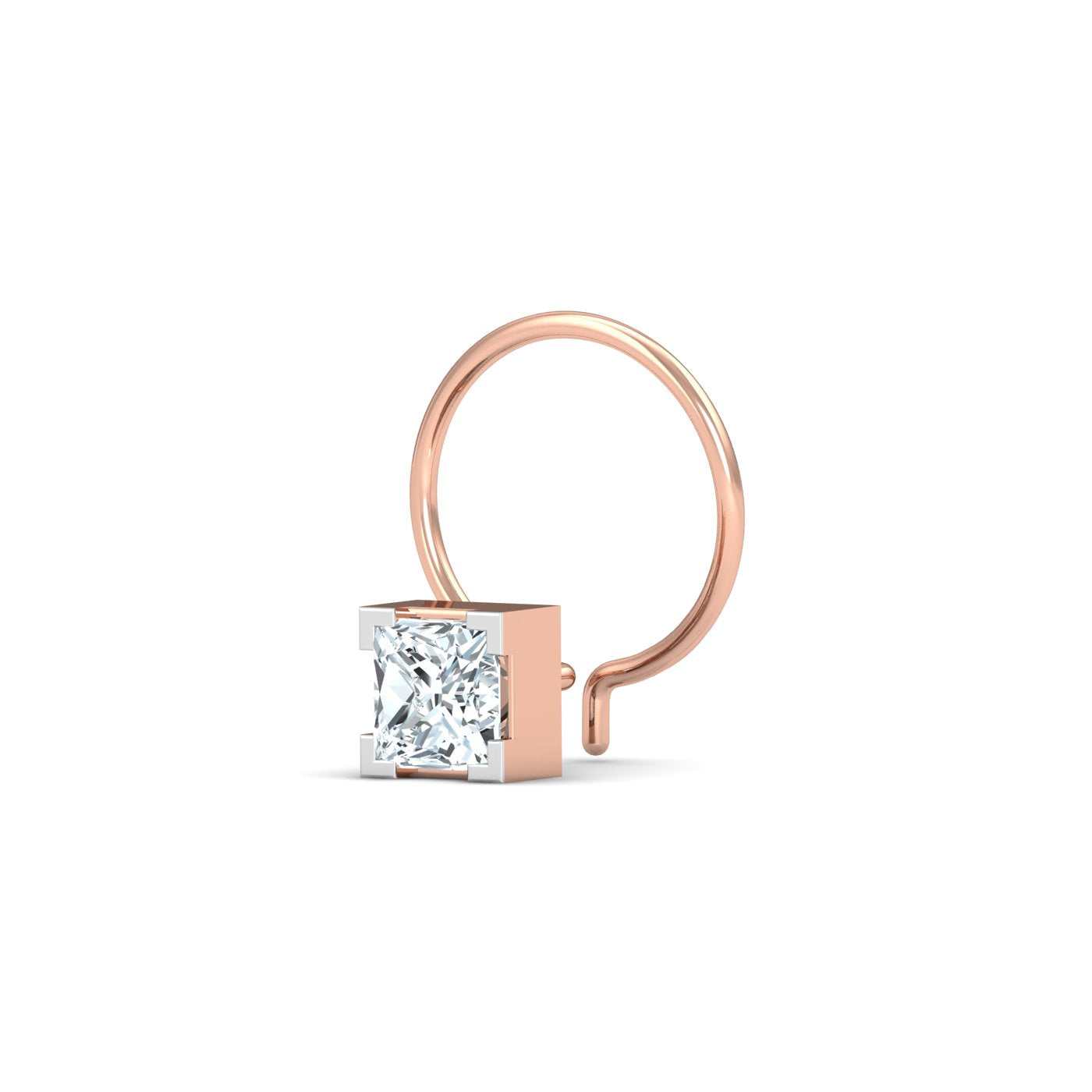 0.34 ct. Princess Solitaire Nose Pin