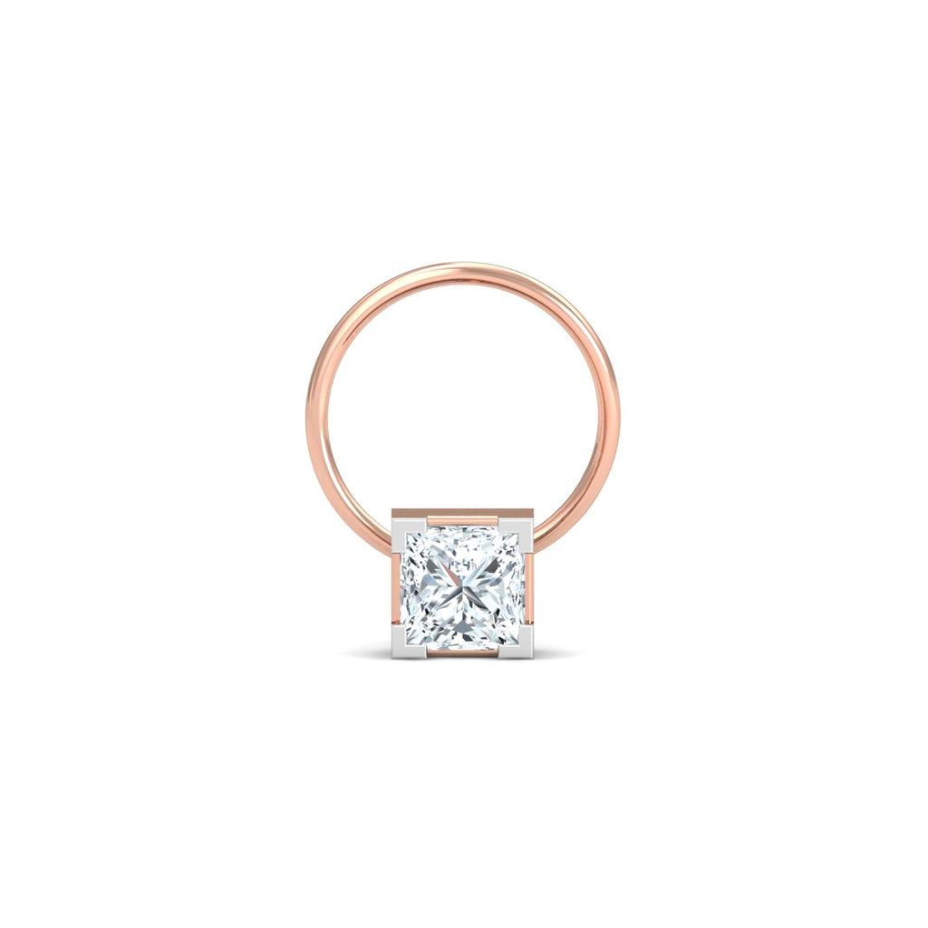 0.34 ct. Princess Solitaire Nose Pin