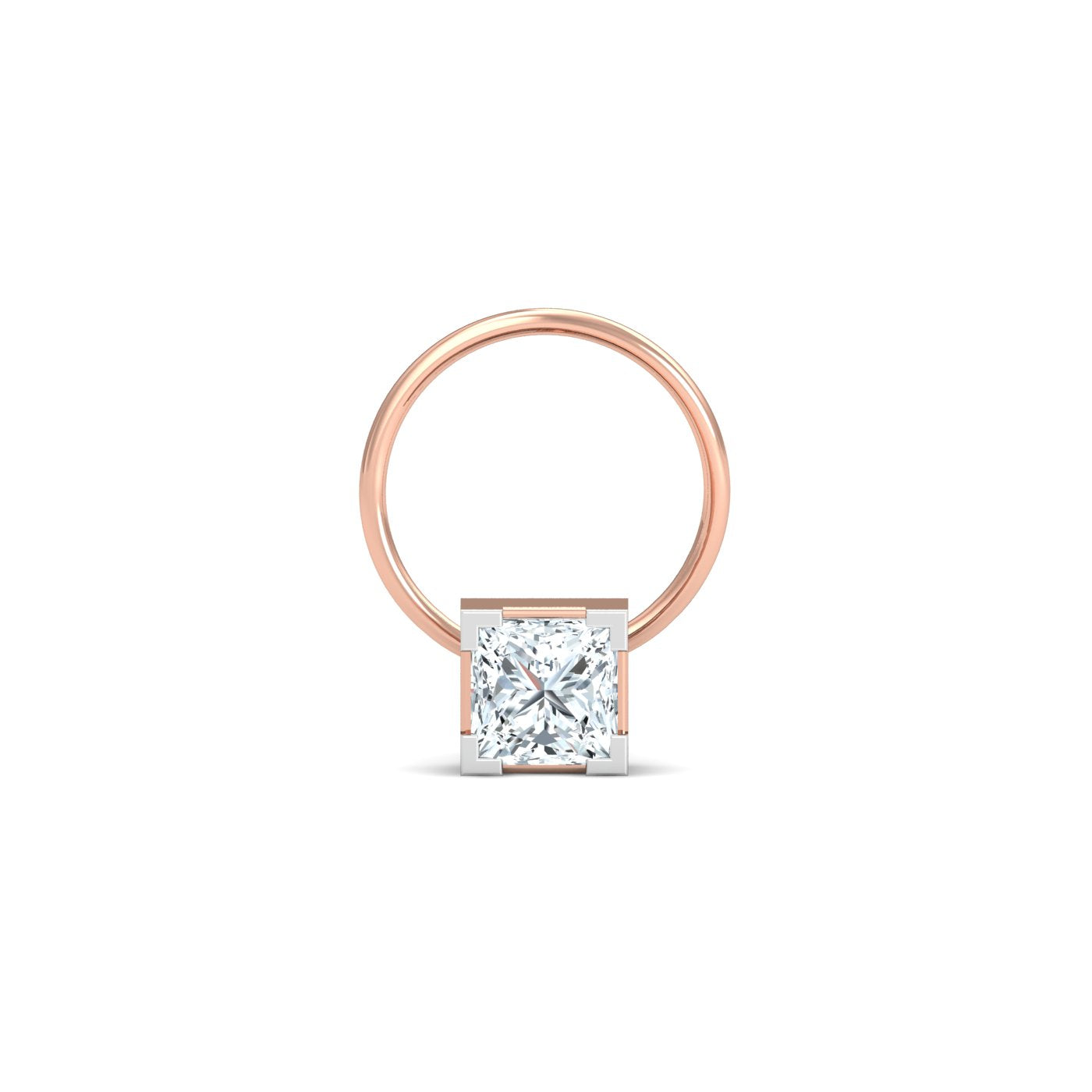 0.34 ct. Princess Solitaire Nose Pin