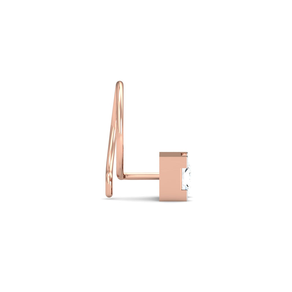 0.34 ct. Princess Solitaire Nose Pin