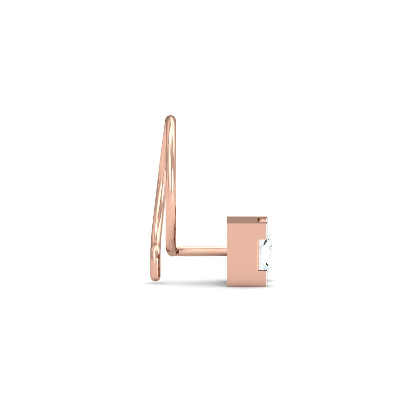 0.34 ct. Princess Solitaire Nose Pin