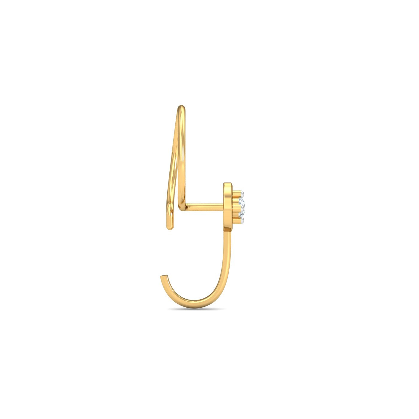 Bling J-shaped Nose Pin