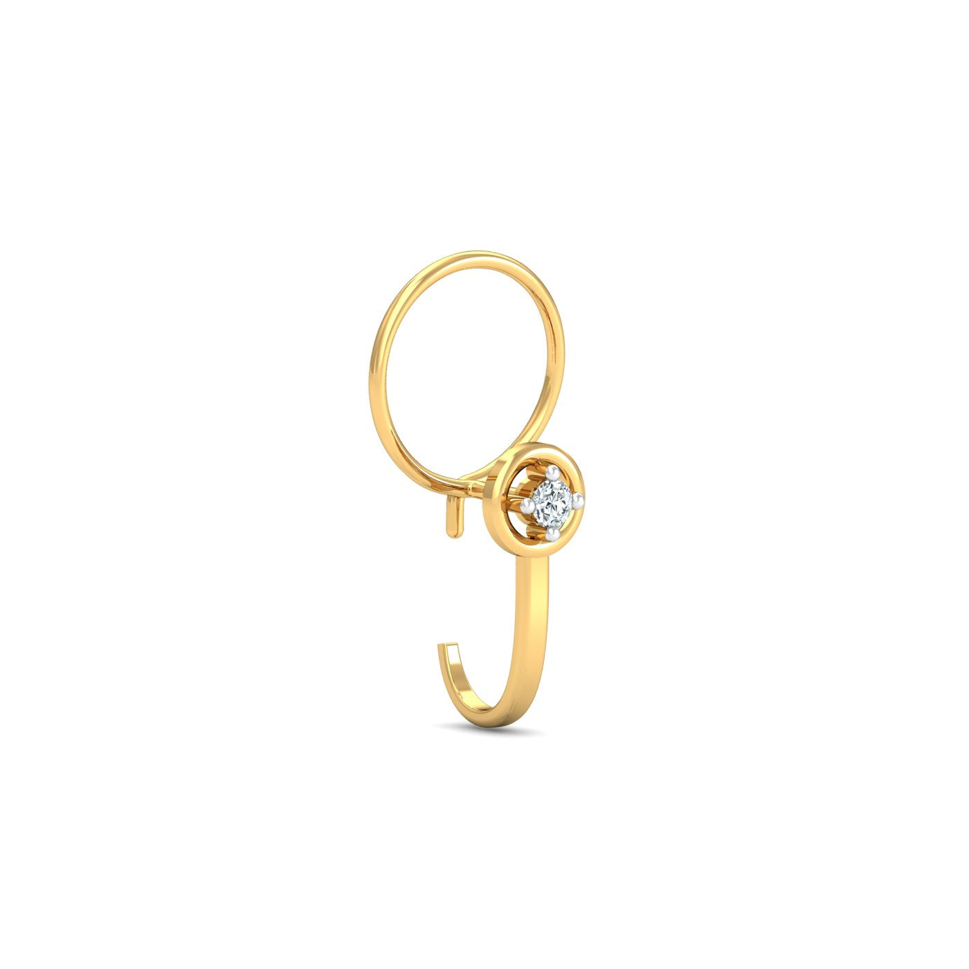 Bling J-shaped Nose Pin