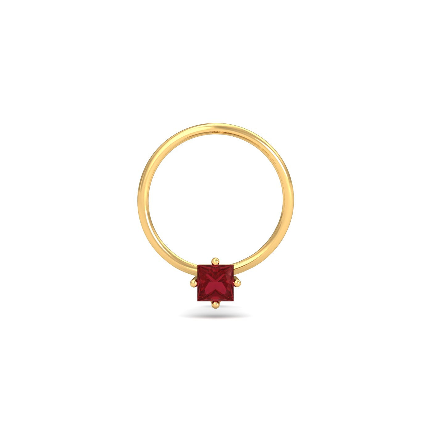 2.5mm Square Ruby Nose Pin