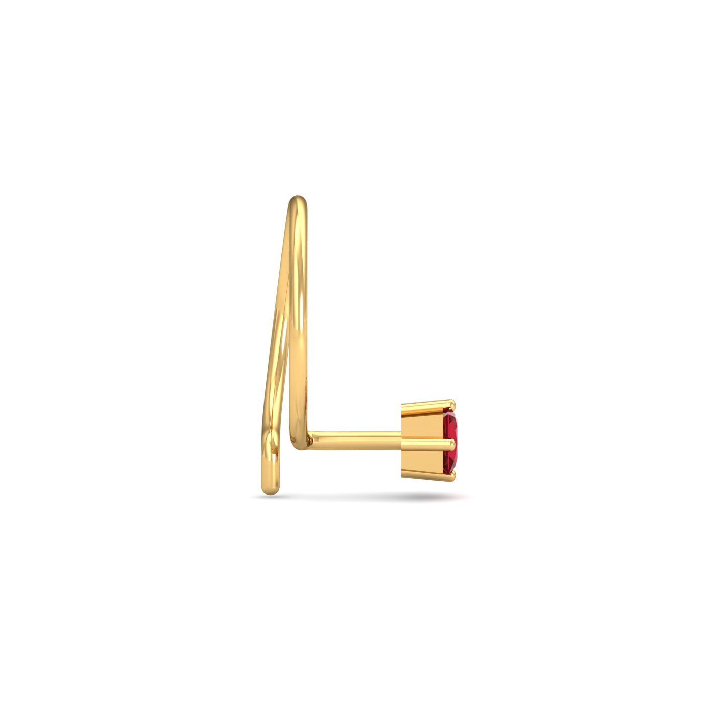 2.5mm Square Ruby Nose Pin
