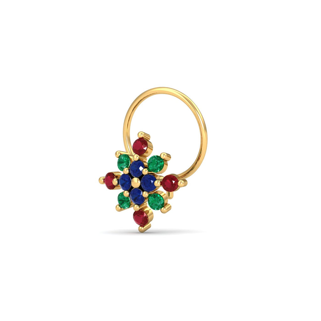 Multi-Gems Nose Pin