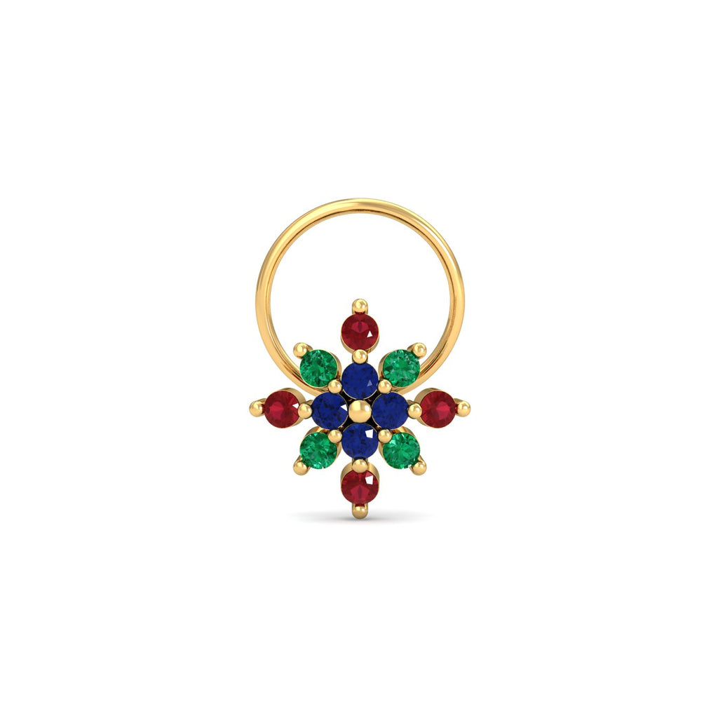 Multi-Gems Nose Pin
