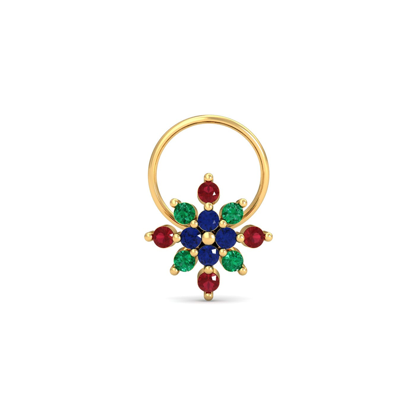 Multi-Gems Nose Pin