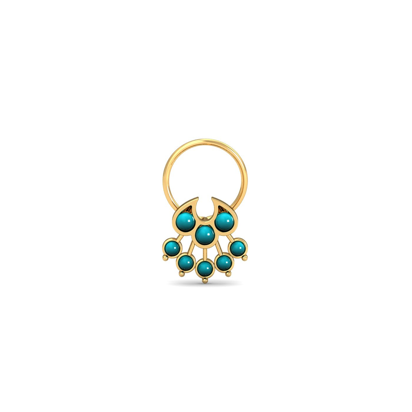 Zinnia Turqoise Nose Wire