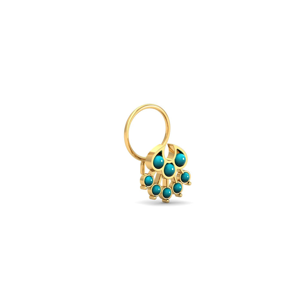 Zinnia Turqoise Nose Wire