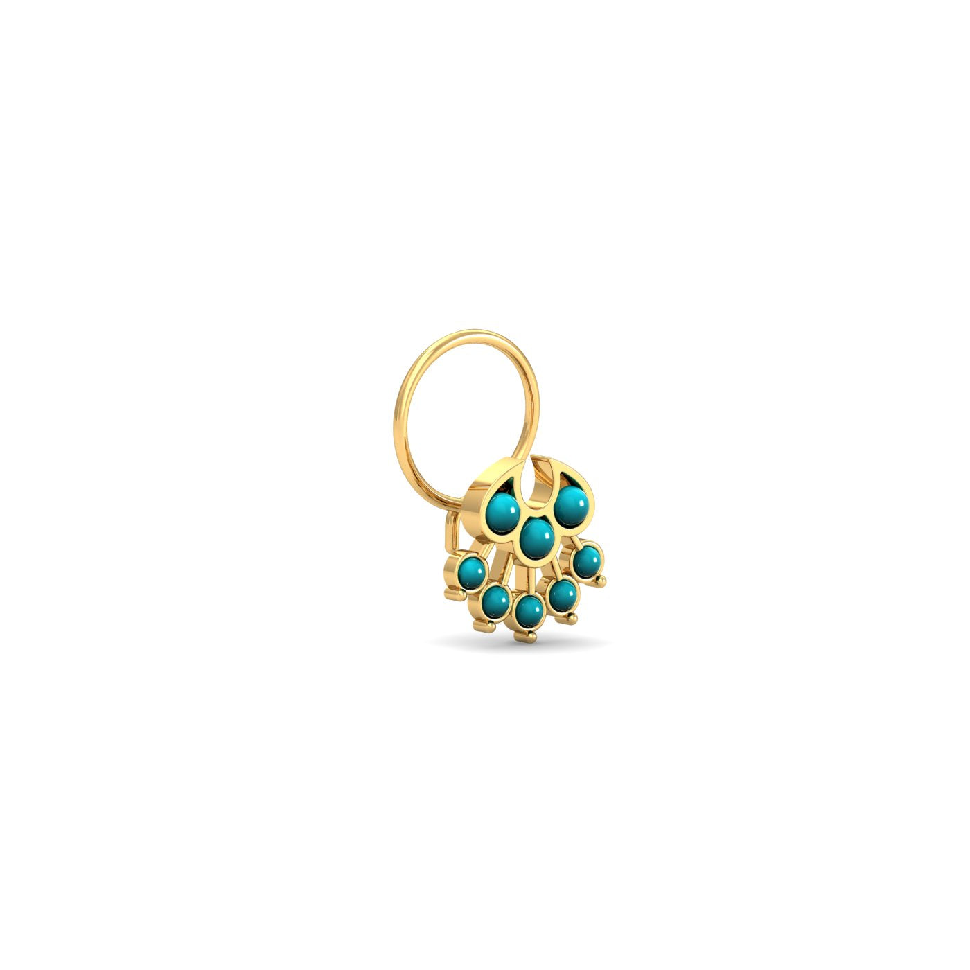 Zinnia Turqoise Nose Wire