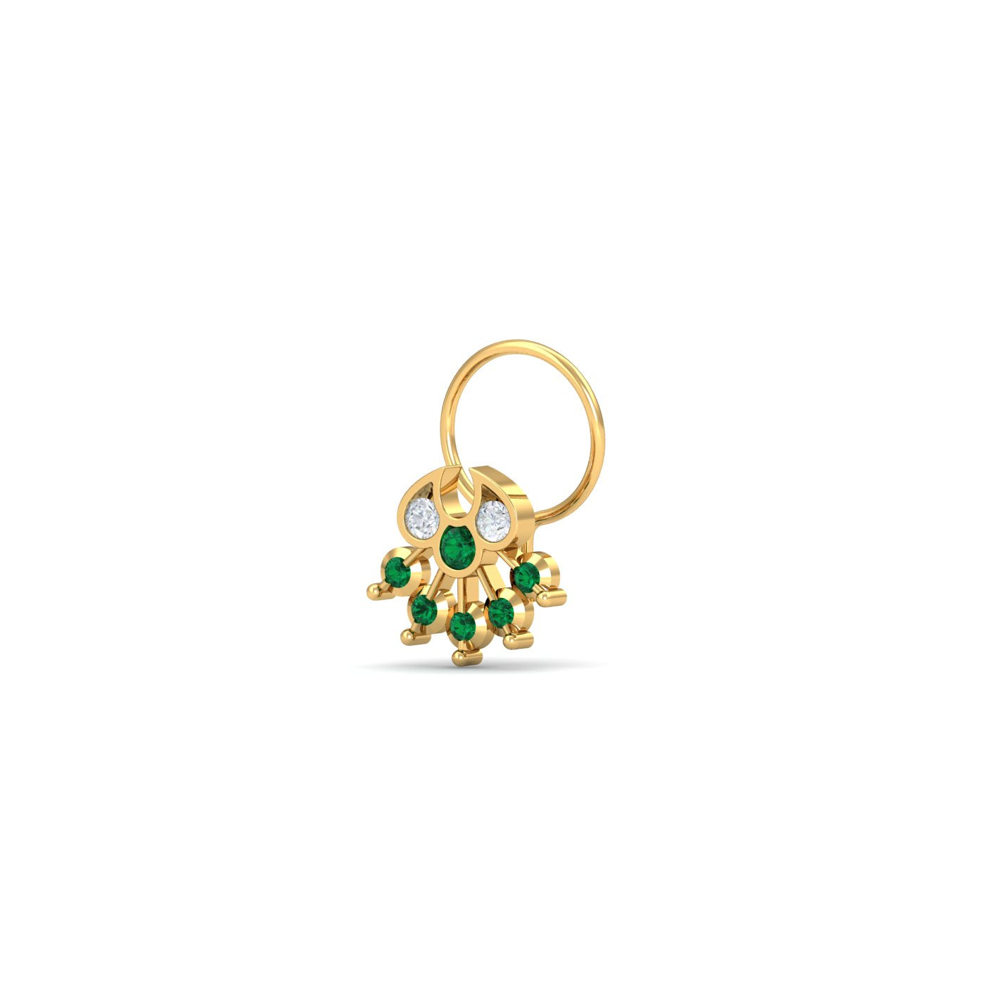 Zinnia Emerald Nose Wire