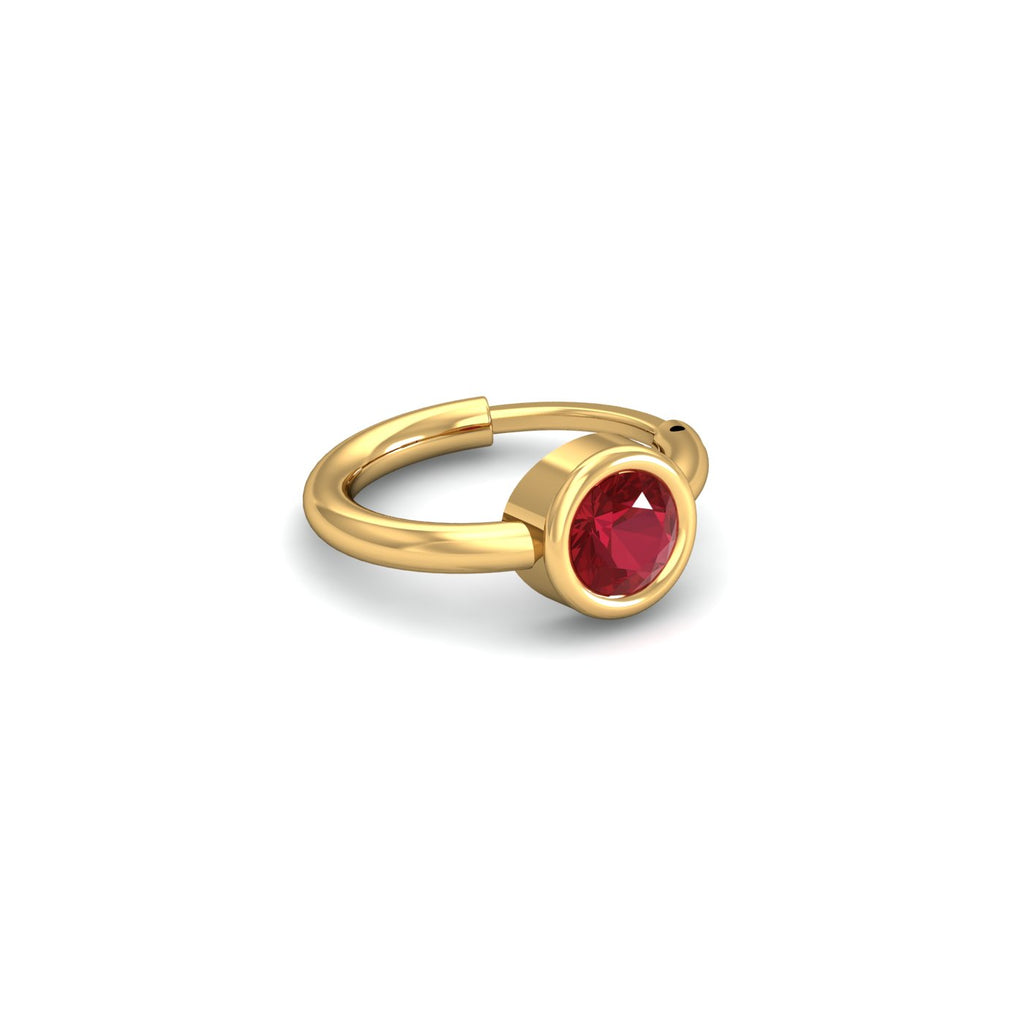 Bezel Ruby Nose Ring
