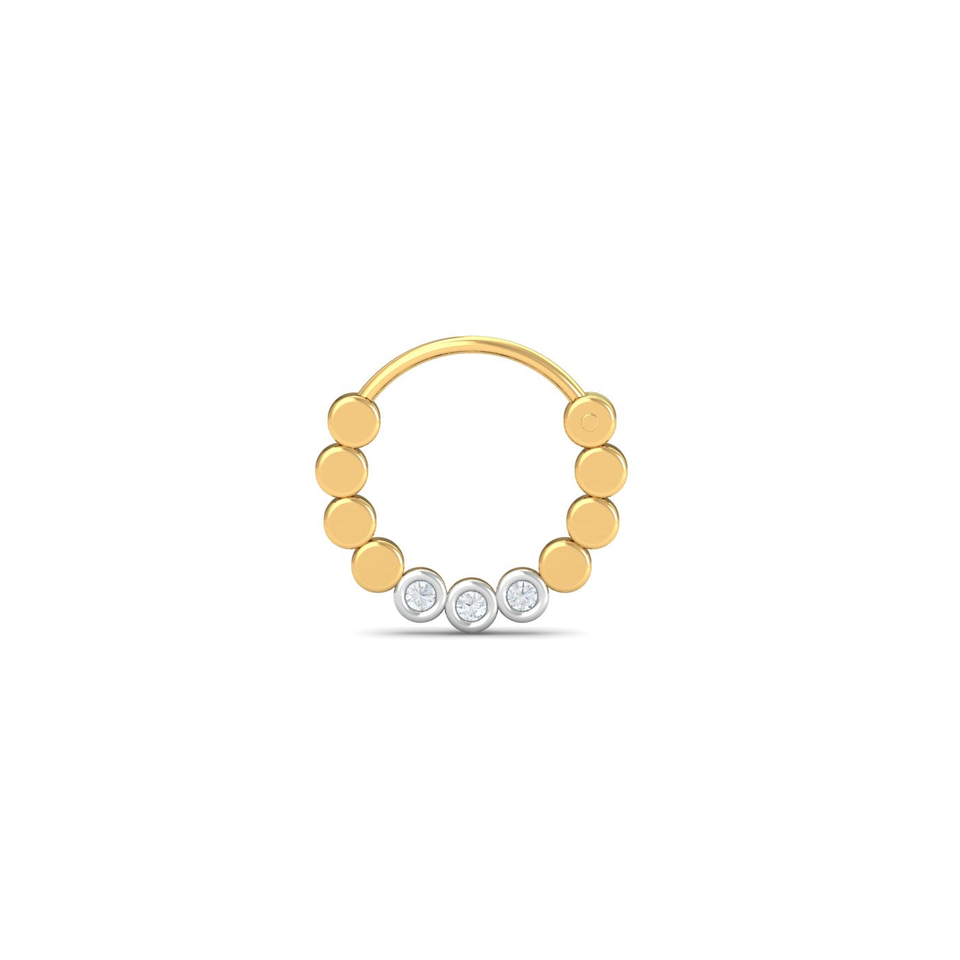 Geometric Diamond Septum Ring