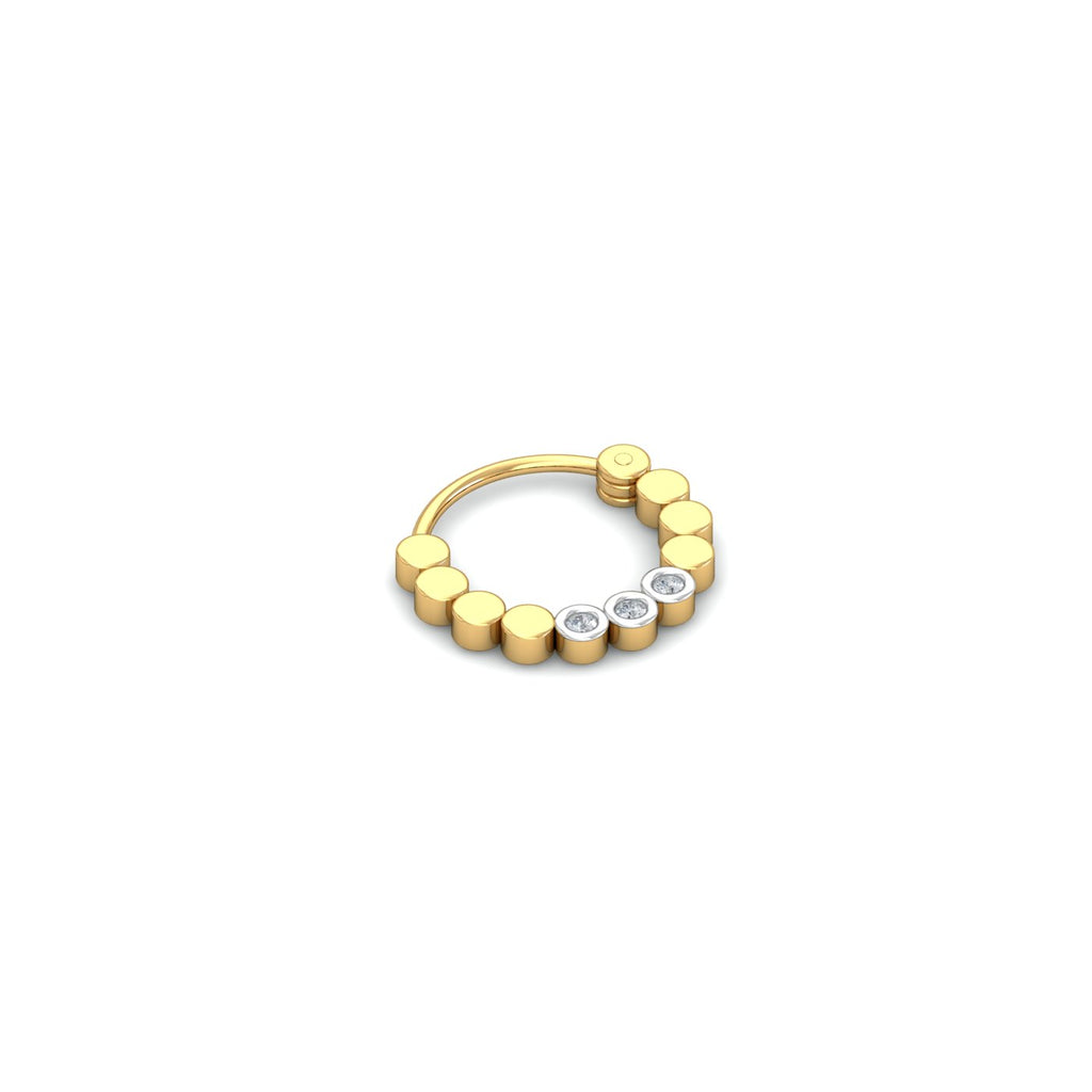 Geometric Diamond Septum Ring