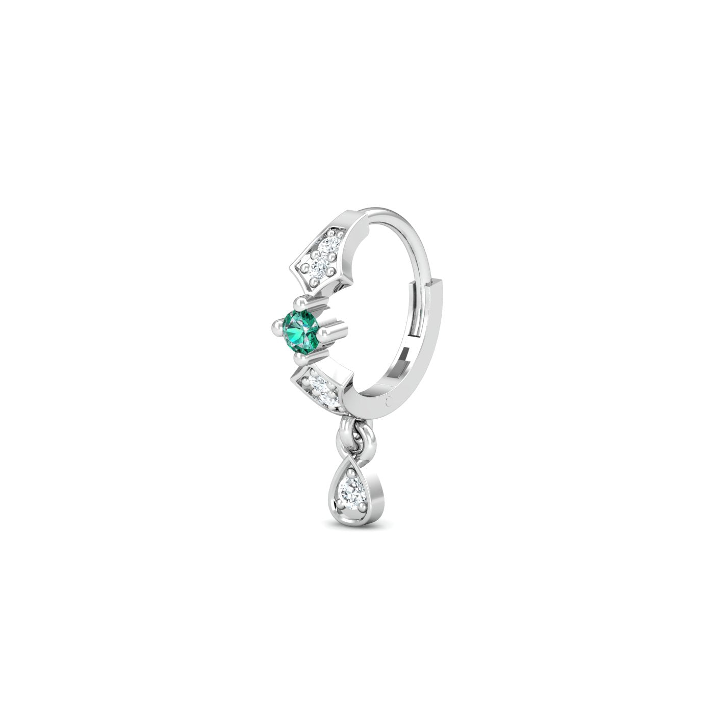 Makasha Emerald Drop Nose Ring
