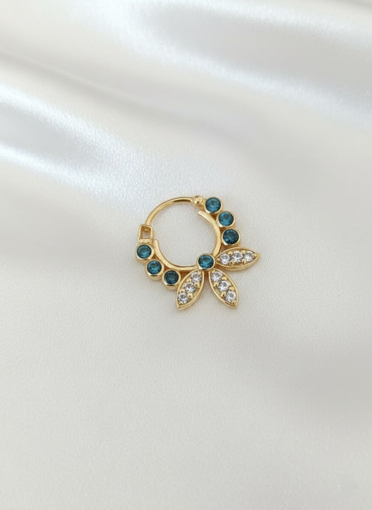 Floral Topaz Septum Ring