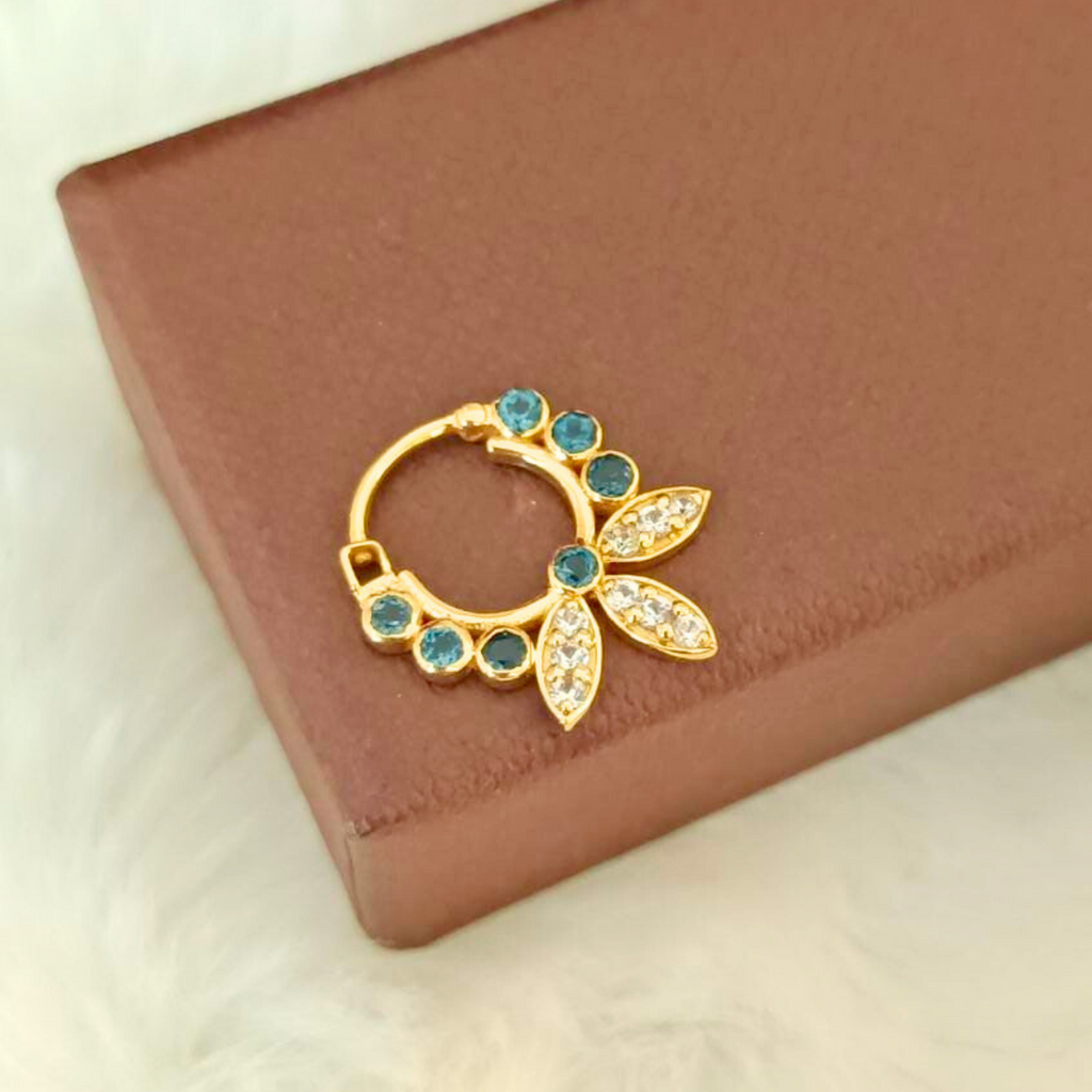 Floral Topaz Septum Ring