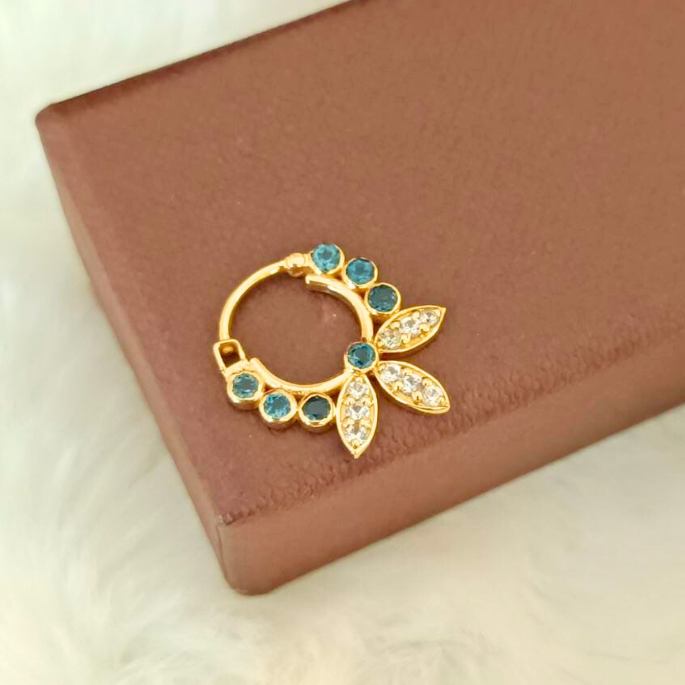 Floral Topaz Septum Ring