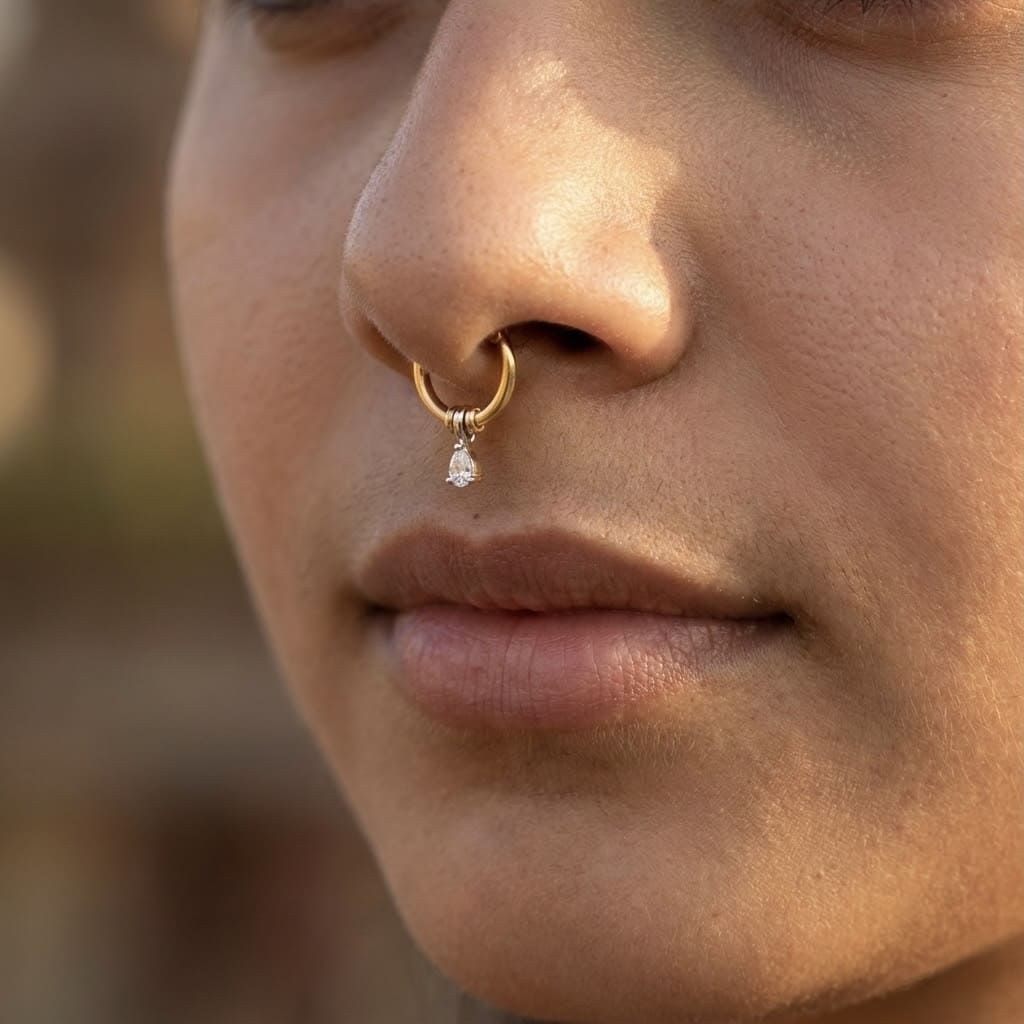 Dainty Pear Septum Ring