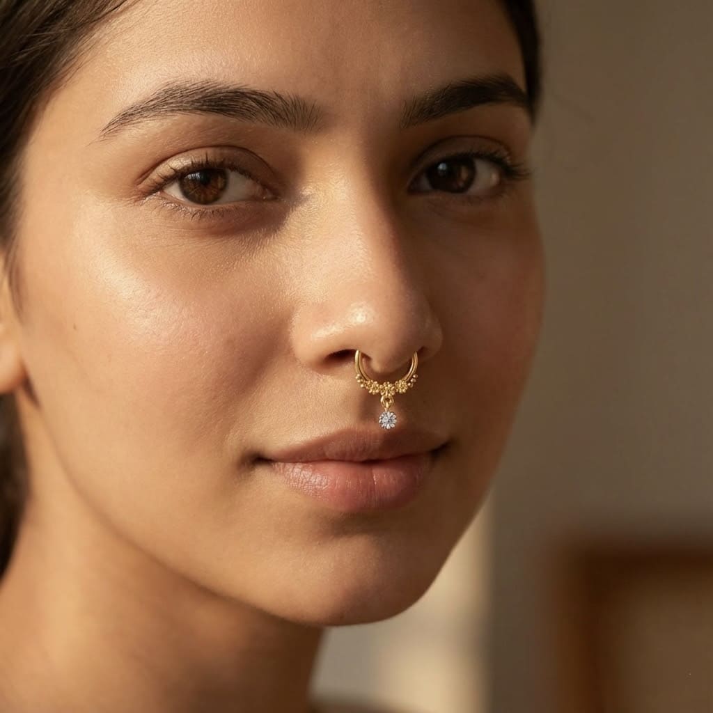 Flower Drop Septum Ring