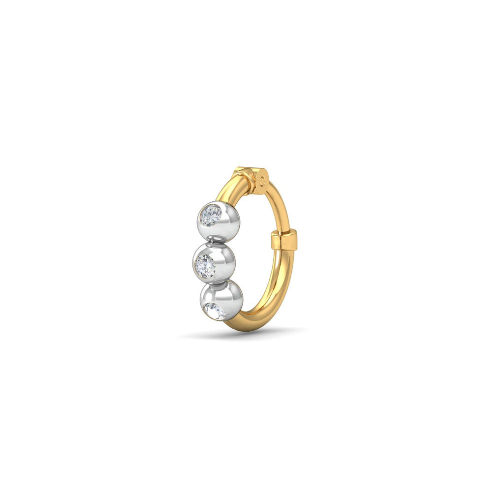 3 Beads Diamond Nosering