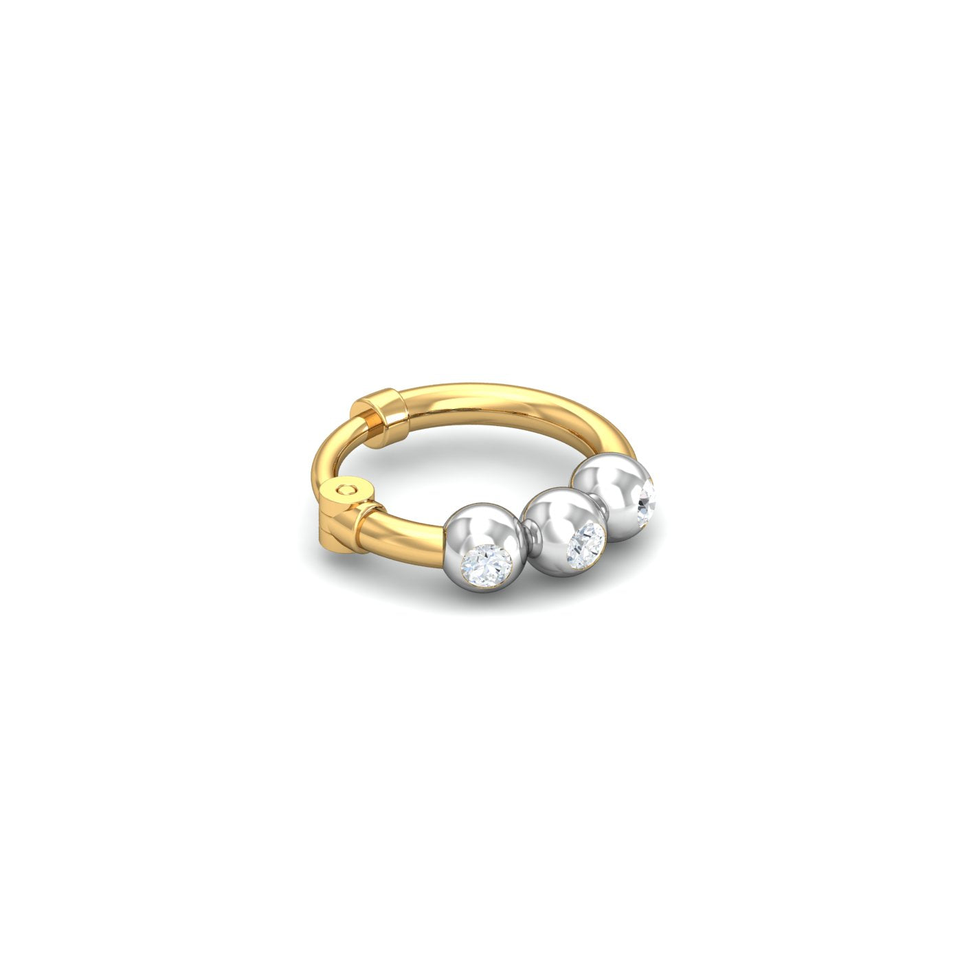 3 Beads Diamond Nosering