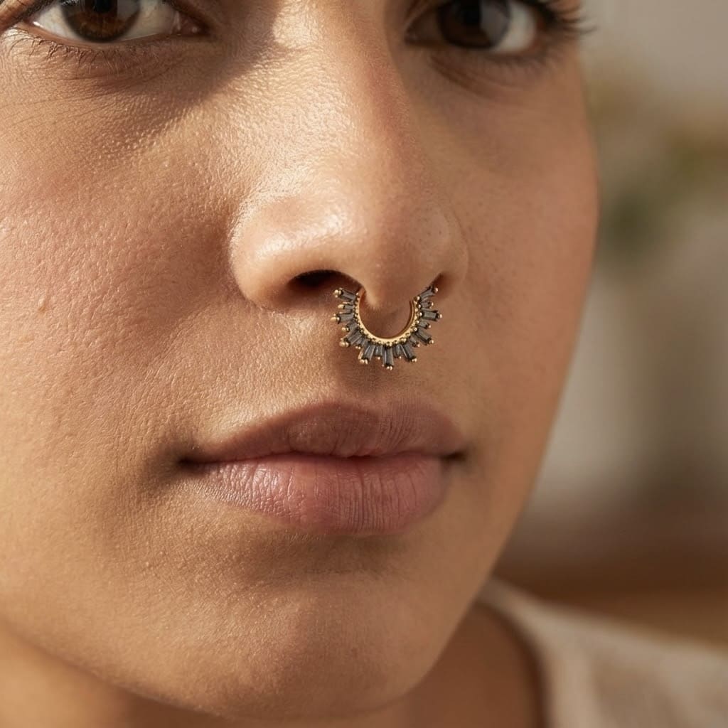 Baguette Spinel Septum Ring