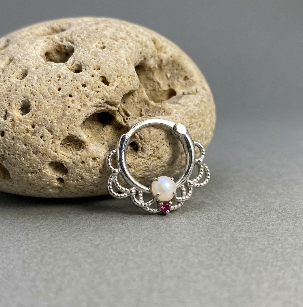 Aurora Pearl Septum Ring