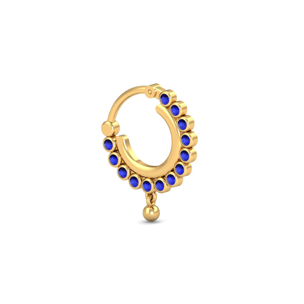 Classic Blue Sapphire Nose Ring