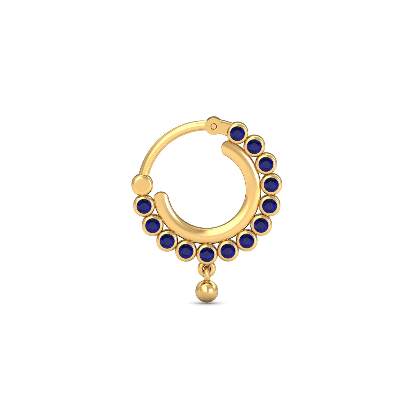 Classic Blue Sapphire Nose Ring