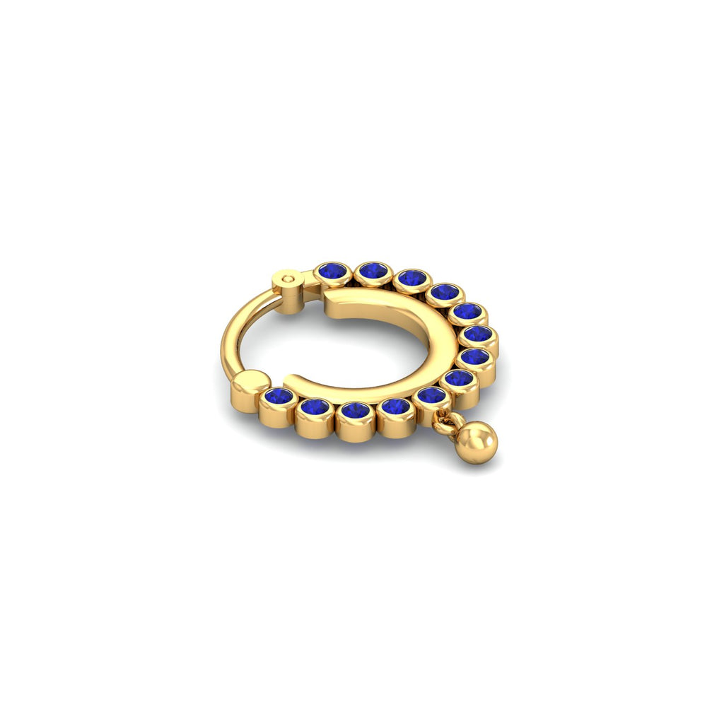 Classic Blue Sapphire Nose Ring
