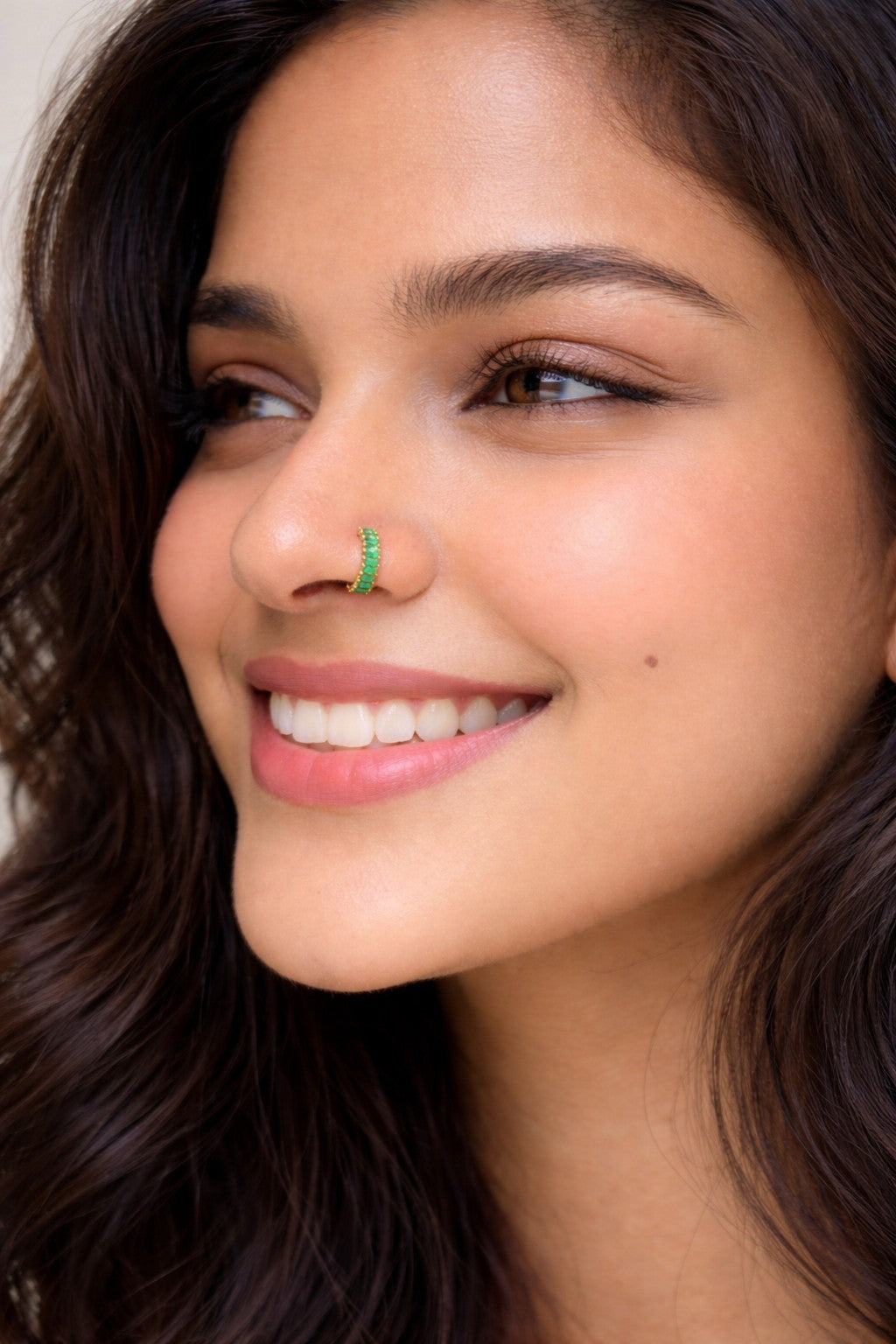 Baguette Emerald Nose Ring