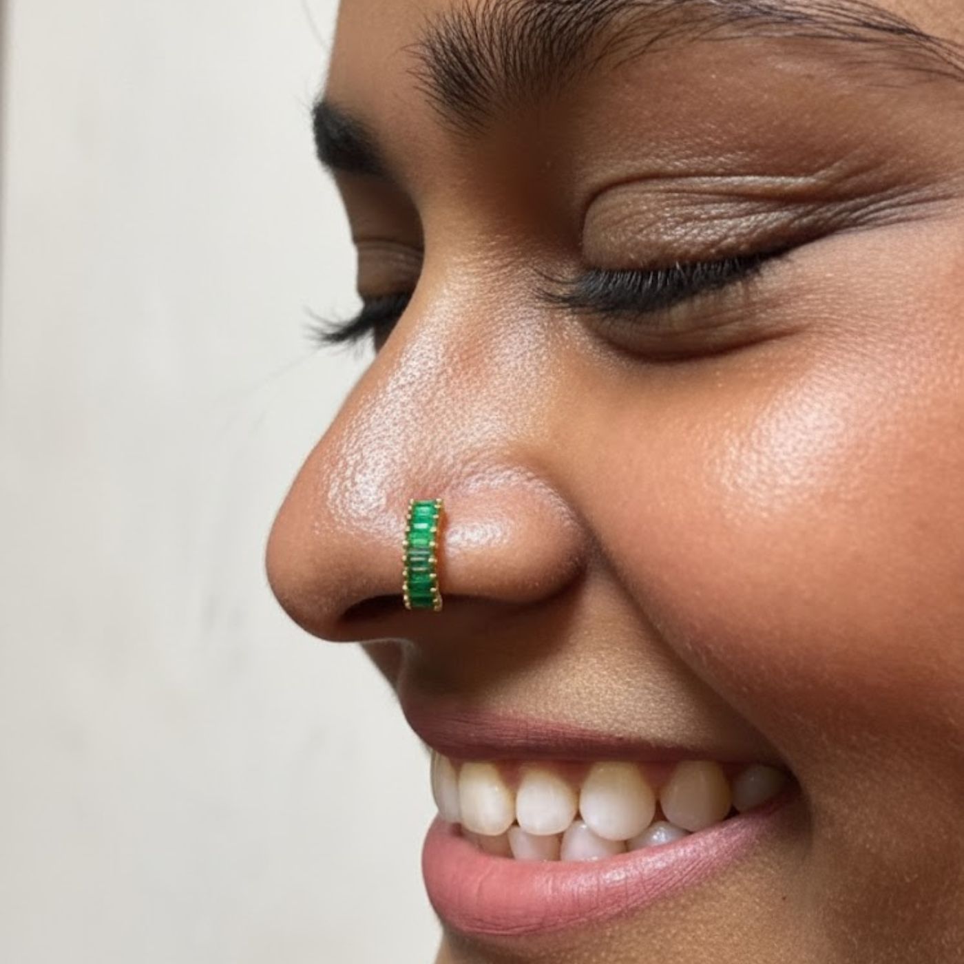 Baguette Emerald Nose Ring