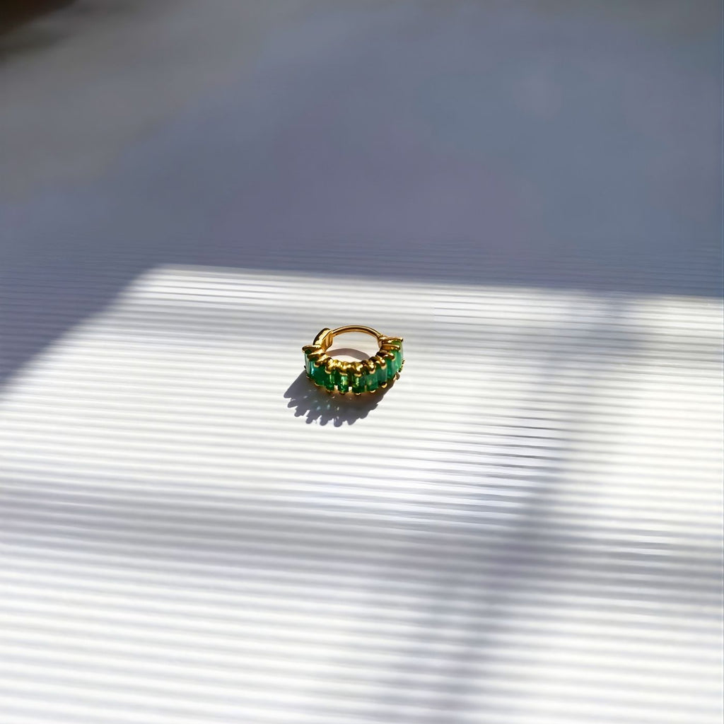 Baguette Emerald Nose Ring