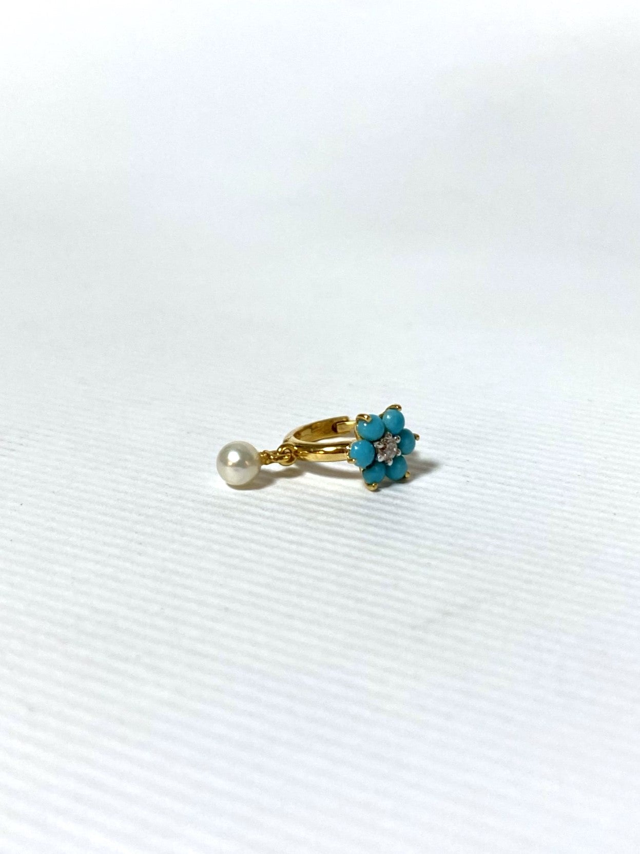 Anugrah Turquoise Pearl Nose Ring