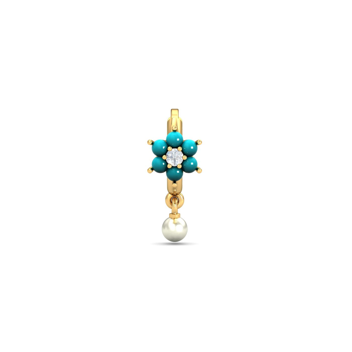 Anugrah Turquoise Pearl Nose Ring