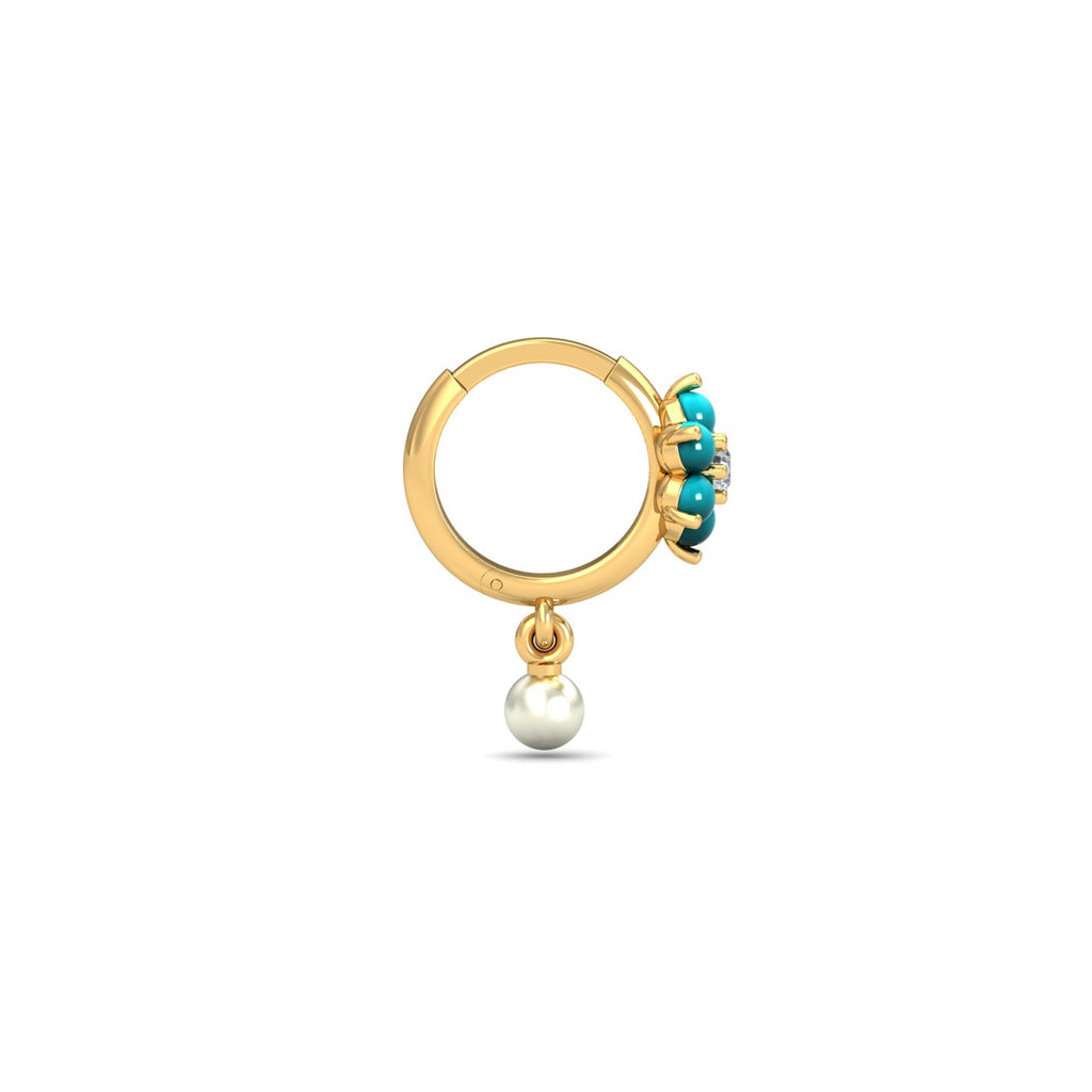 Anugrah Turquoise Pearl Nose Ring