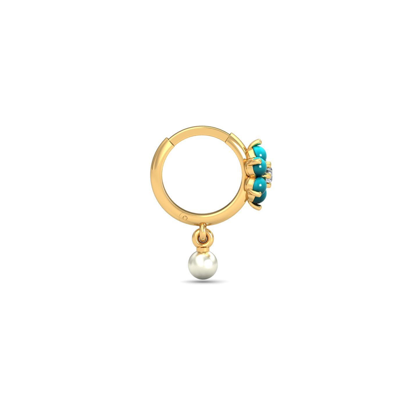 Anugrah Turquoise Pearl Nose Ring