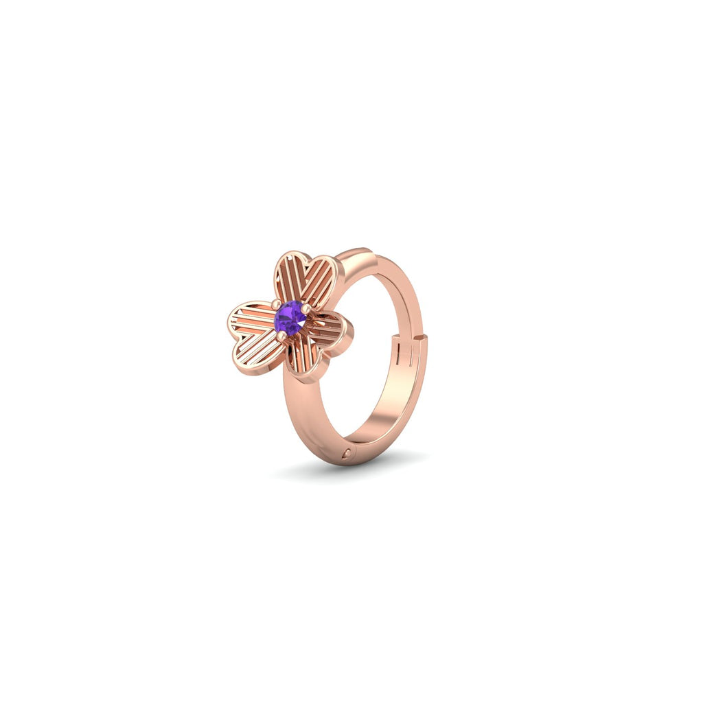 Amethyst Flower Nose Ring