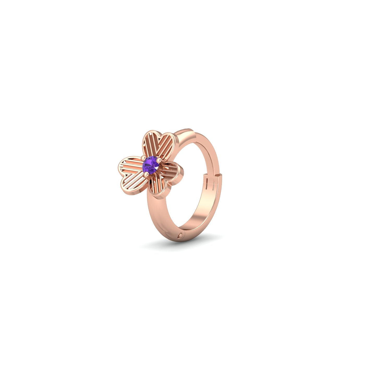 Amethyst Flower Nose Ring