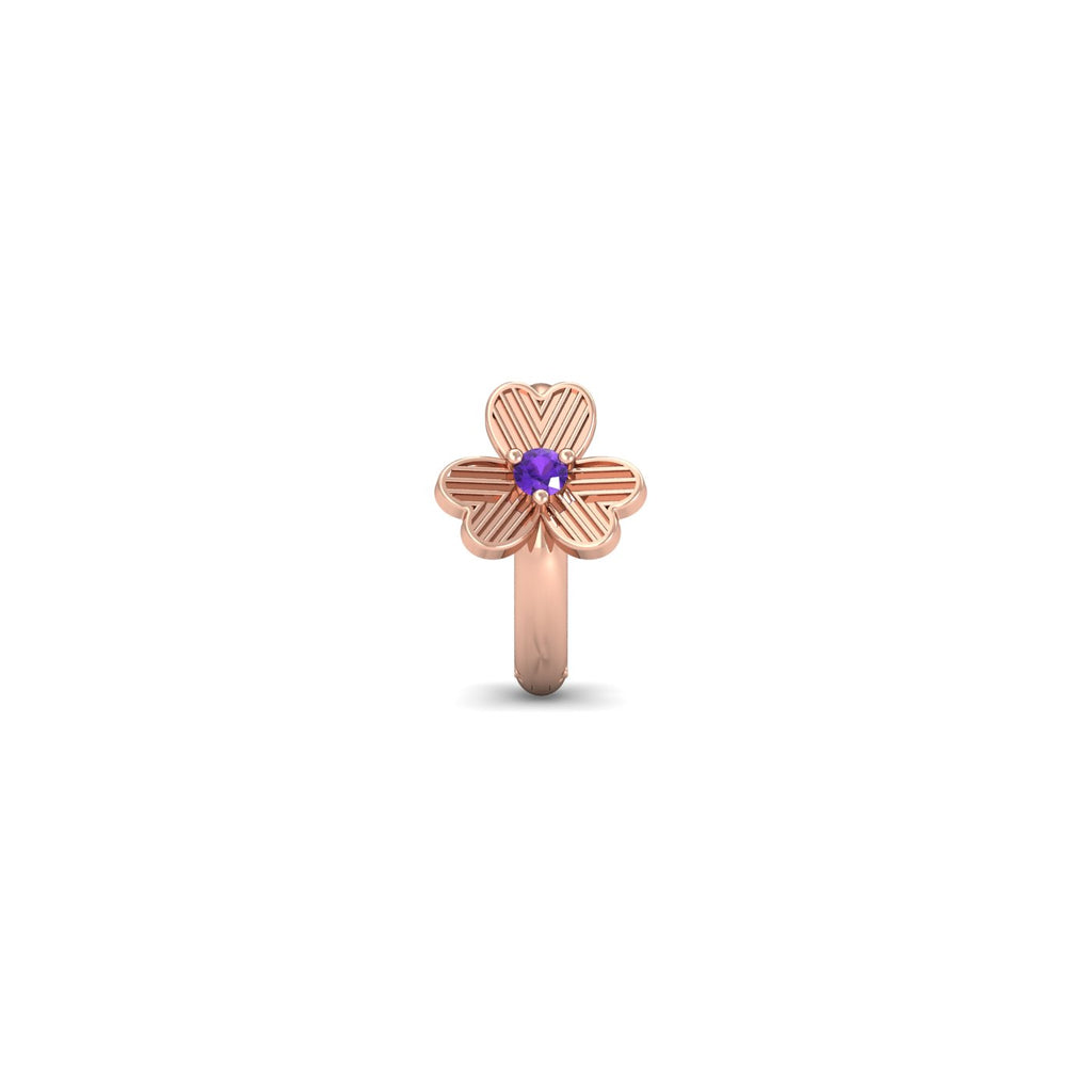 Amethyst Flower Nose Ring