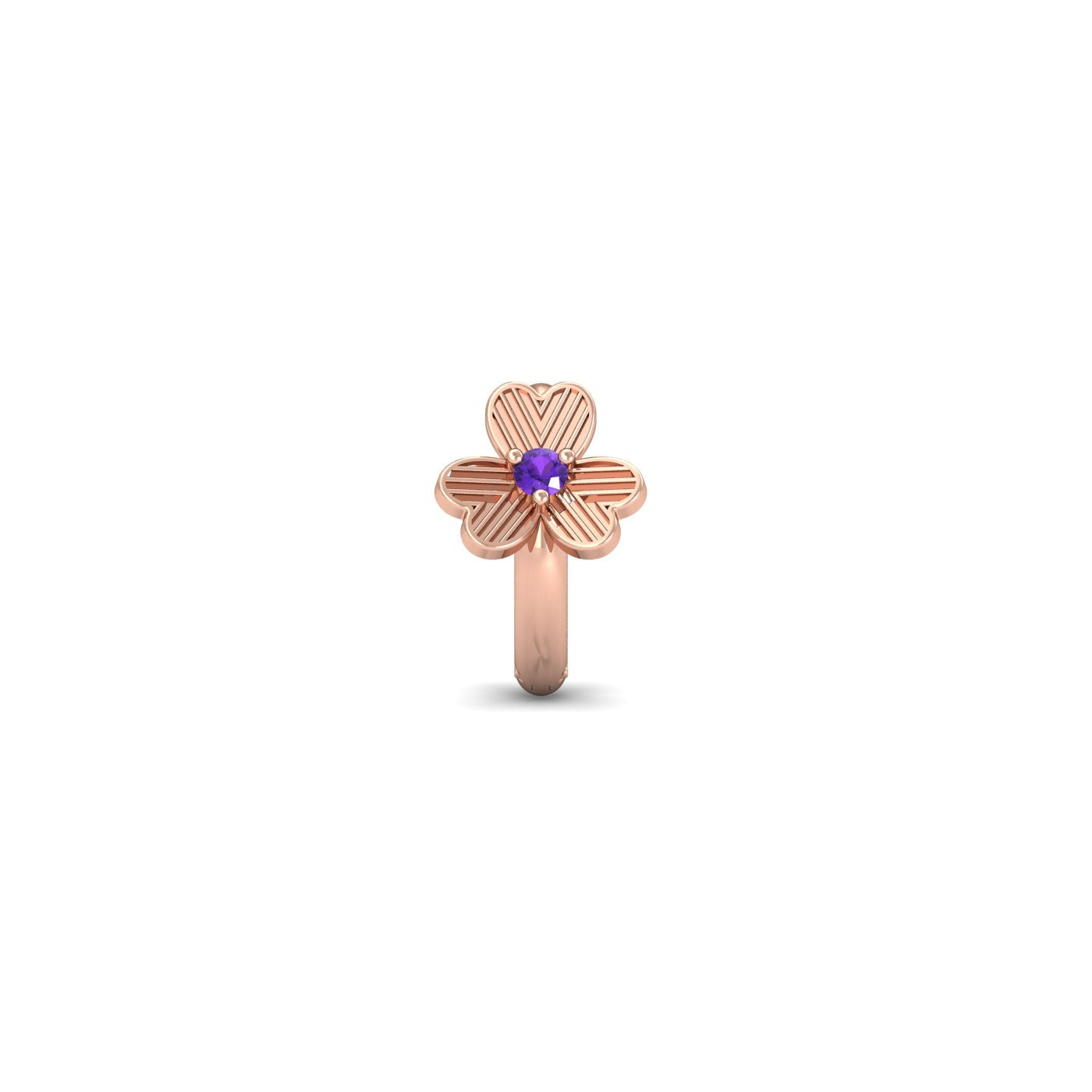 Amethyst Flower Nose Ring