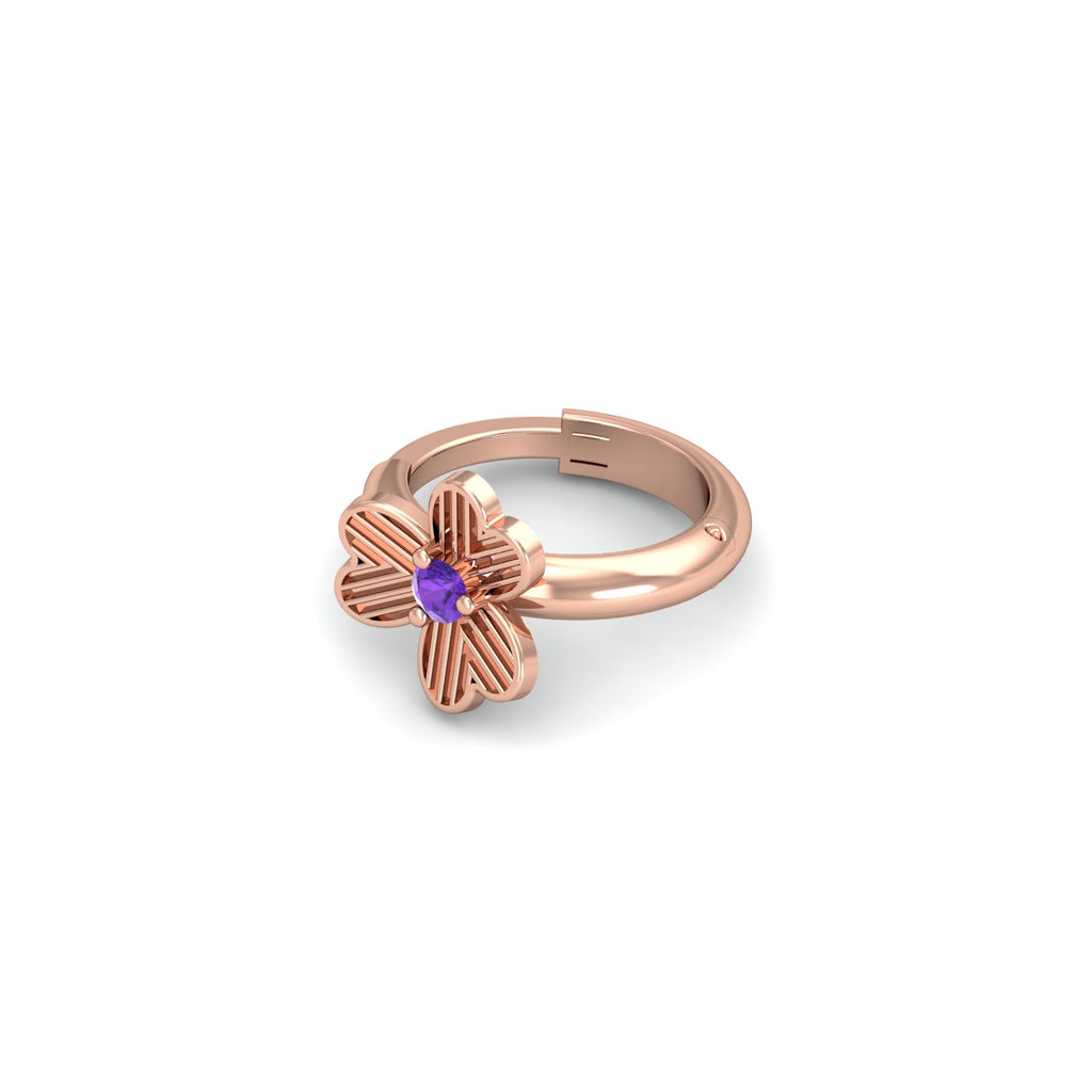Amethyst Flower Nose Ring