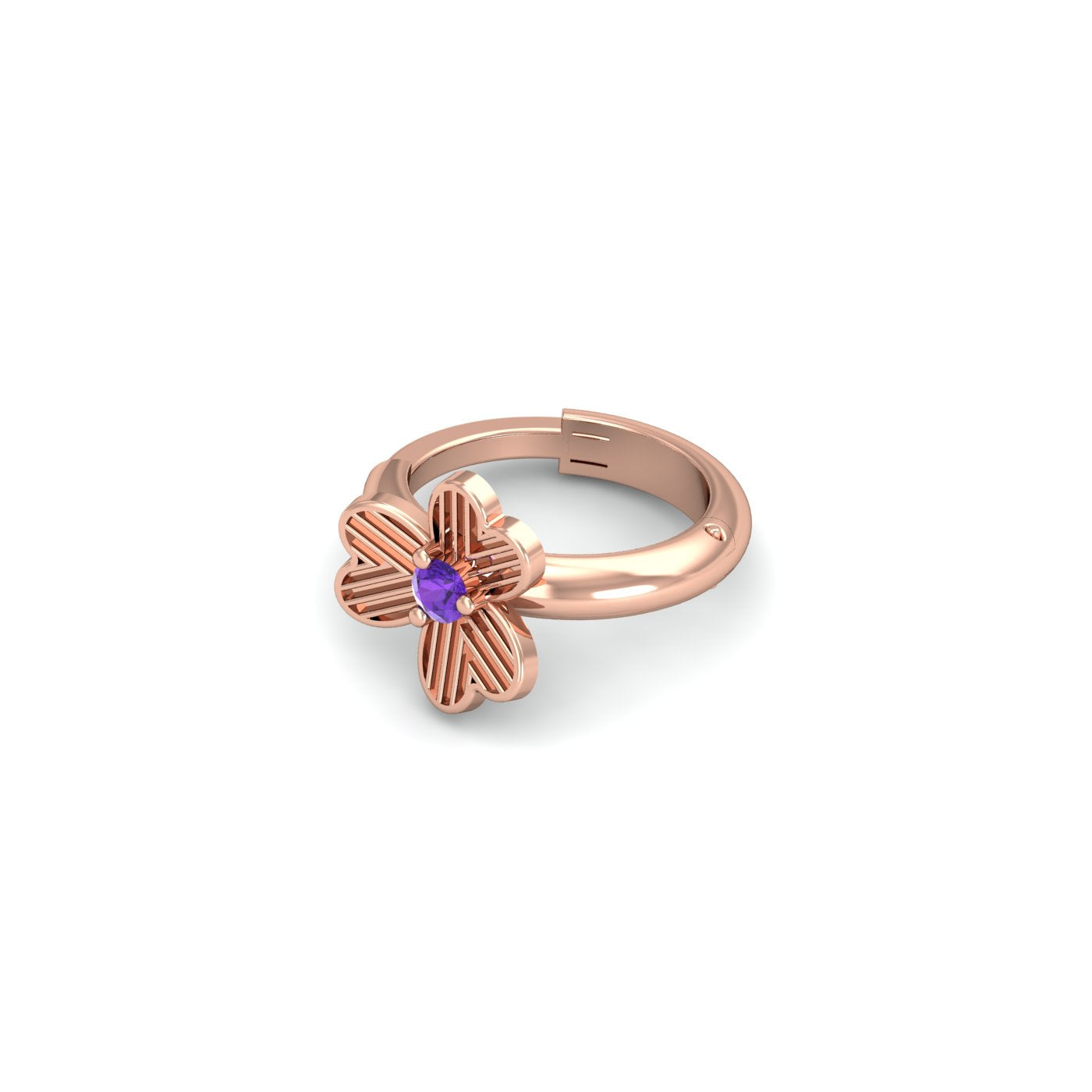 Amethyst Flower Nose Ring