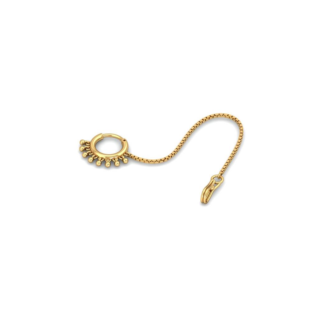 Aashvi Gold Nosering with Chain
