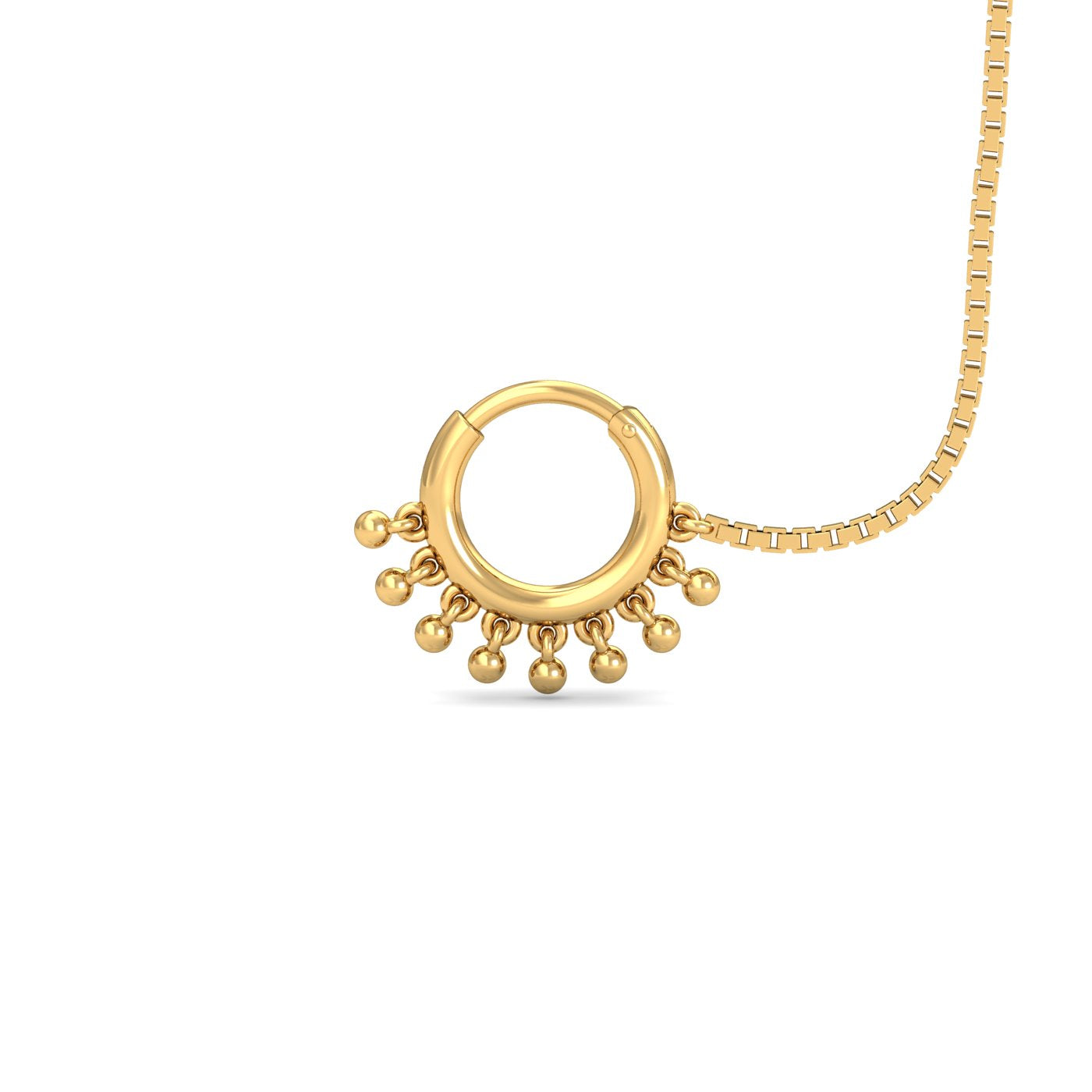 Aashvi Gold Nosering with Chain
